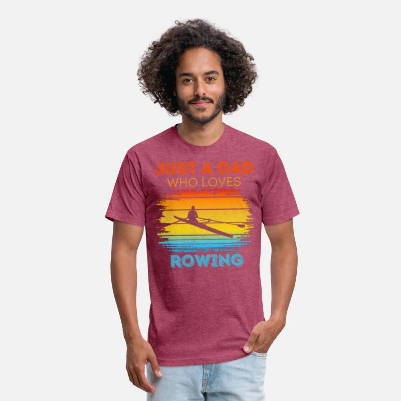 Just A Dad Who Loves Rowing Retro Sunset