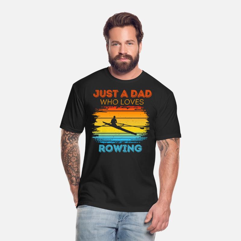 Just A Dad Who Loves Rowing Retro Sunset