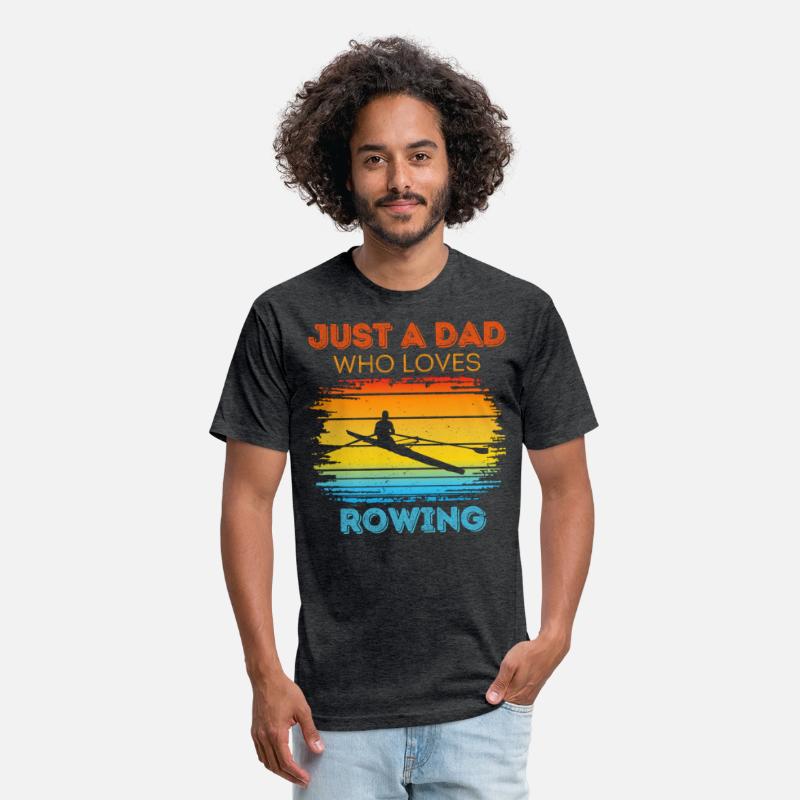 Just A Dad Who Loves Rowing Retro Sunset