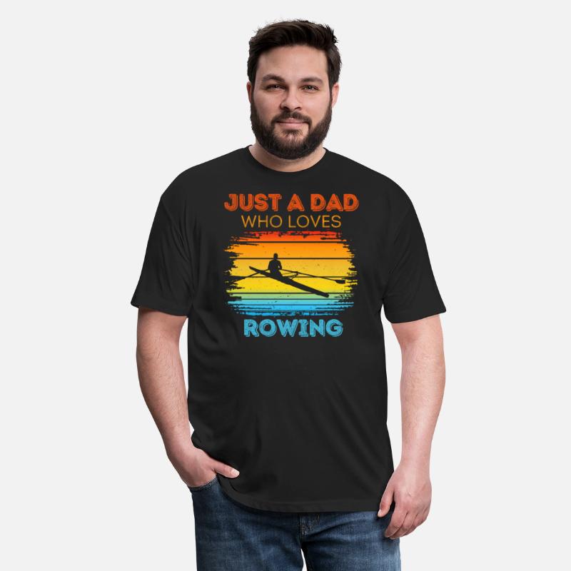 Just A Dad Who Loves Rowing Retro Sunset