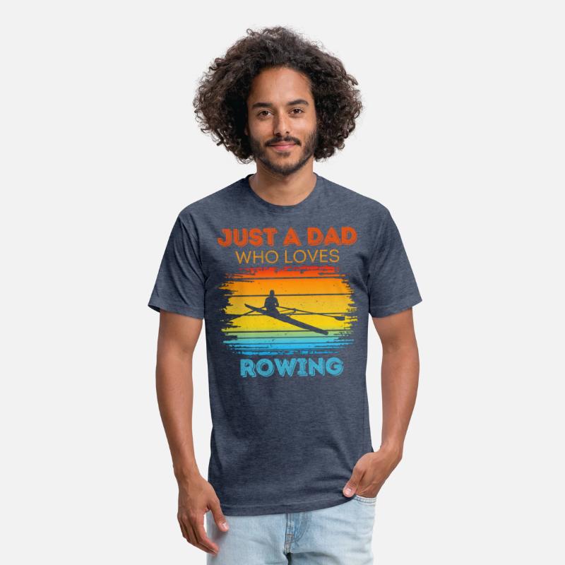 Just A Dad Who Loves Rowing Retro Sunset