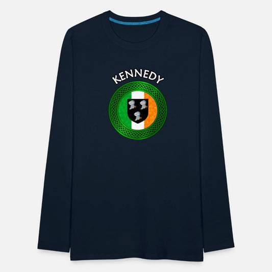 Kennedy Coat of Arms on Shamrock Irish Flag