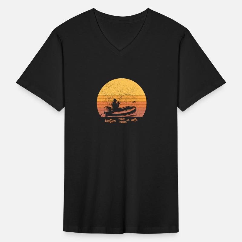 Lake Fishing Vintage Retro Sunset Gift for