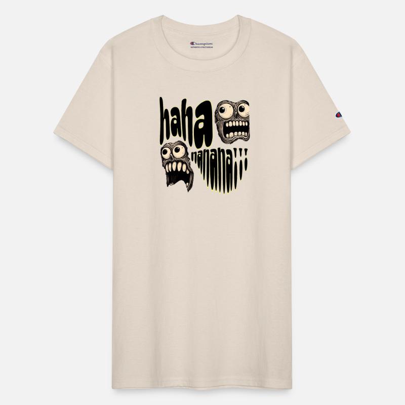 Laughing faces and supporting typography.