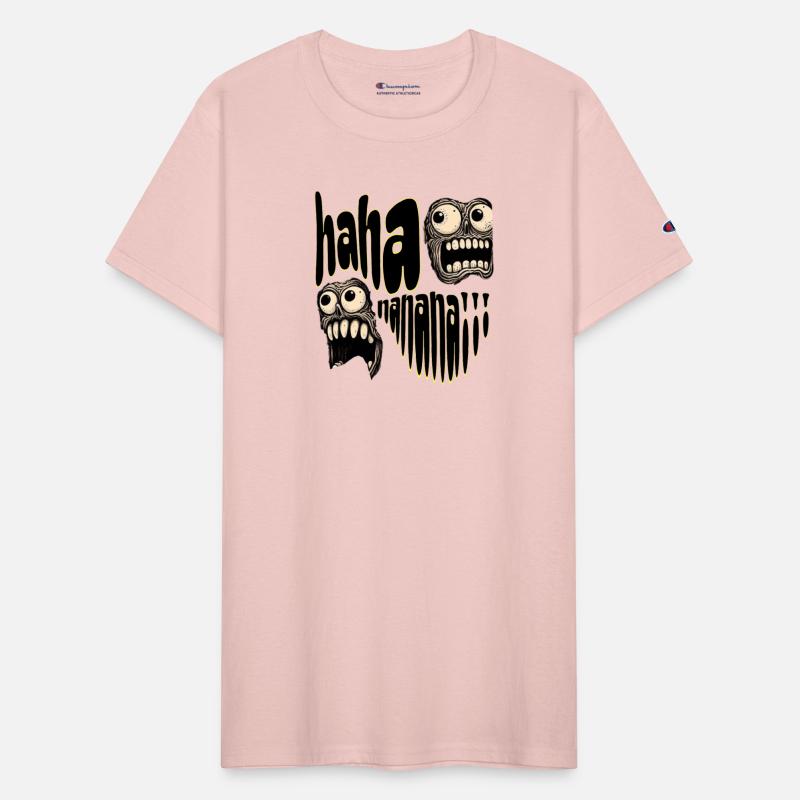 Laughing faces and supporting typography.