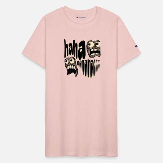 Laughing faces and supporting typography.