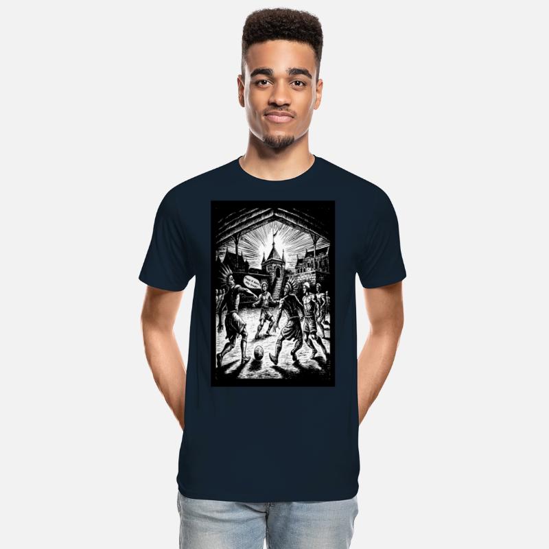 Timeless Kickoff,Medieval Football Illustration