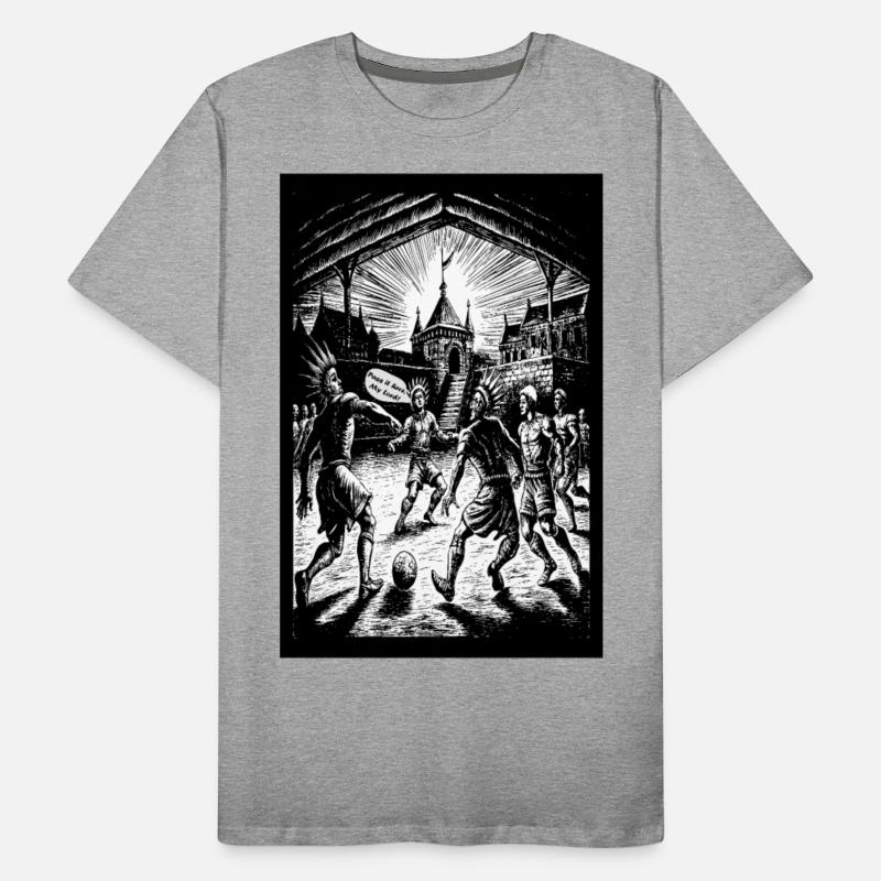 Timeless Kickoff,Medieval Football Illustration