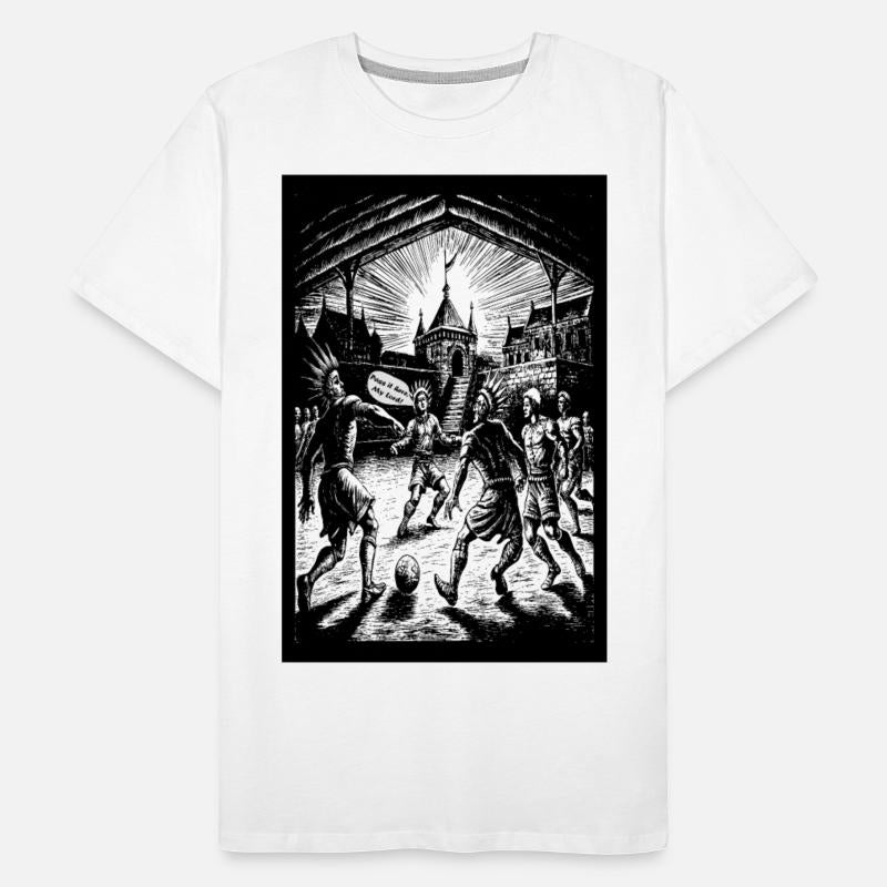 Timeless Kickoff,Medieval Football Illustration