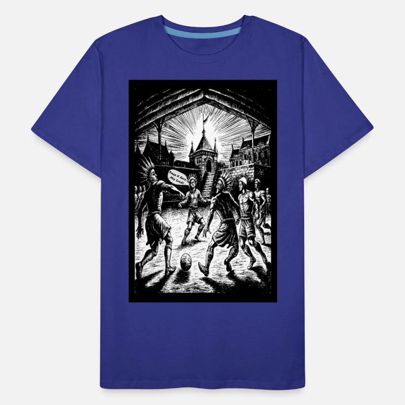 Timeless Kickoff,Medieval Football Illustration