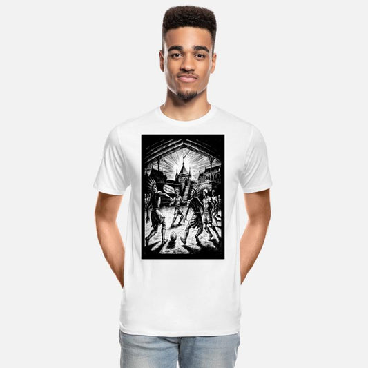 Timeless Kickoff,Medieval Football Illustration