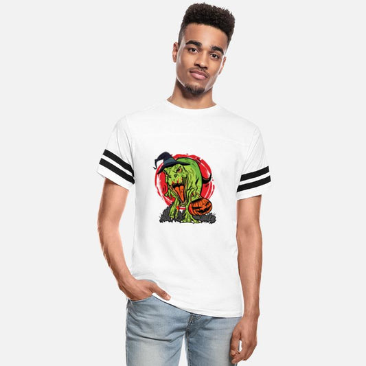 Trick Or Treating Dinosaur With Jack O Lantern