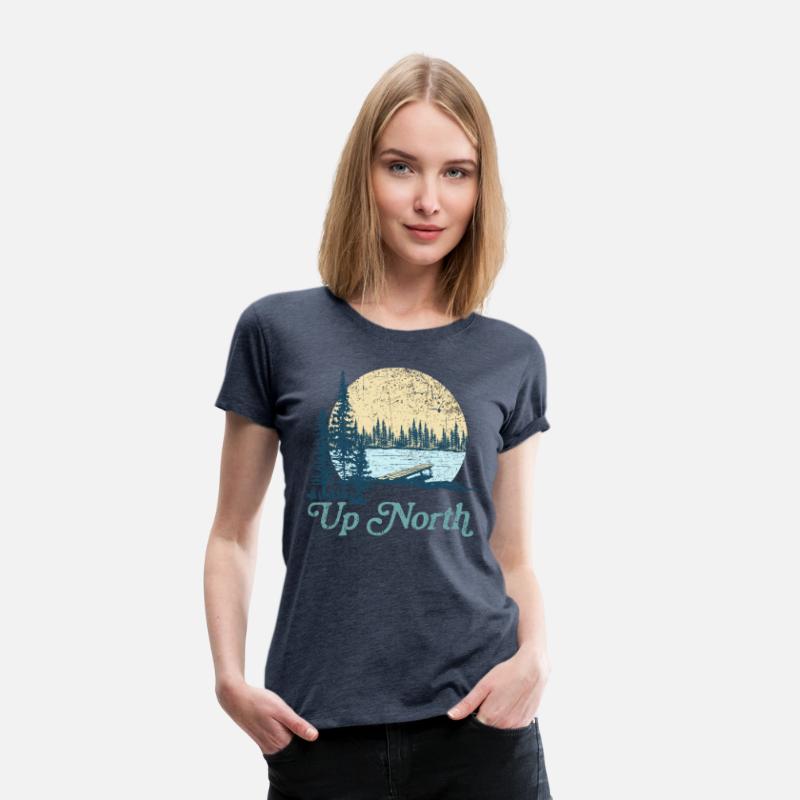 Up North Vintage Lake Sunset Pine Tree Retro Rusti