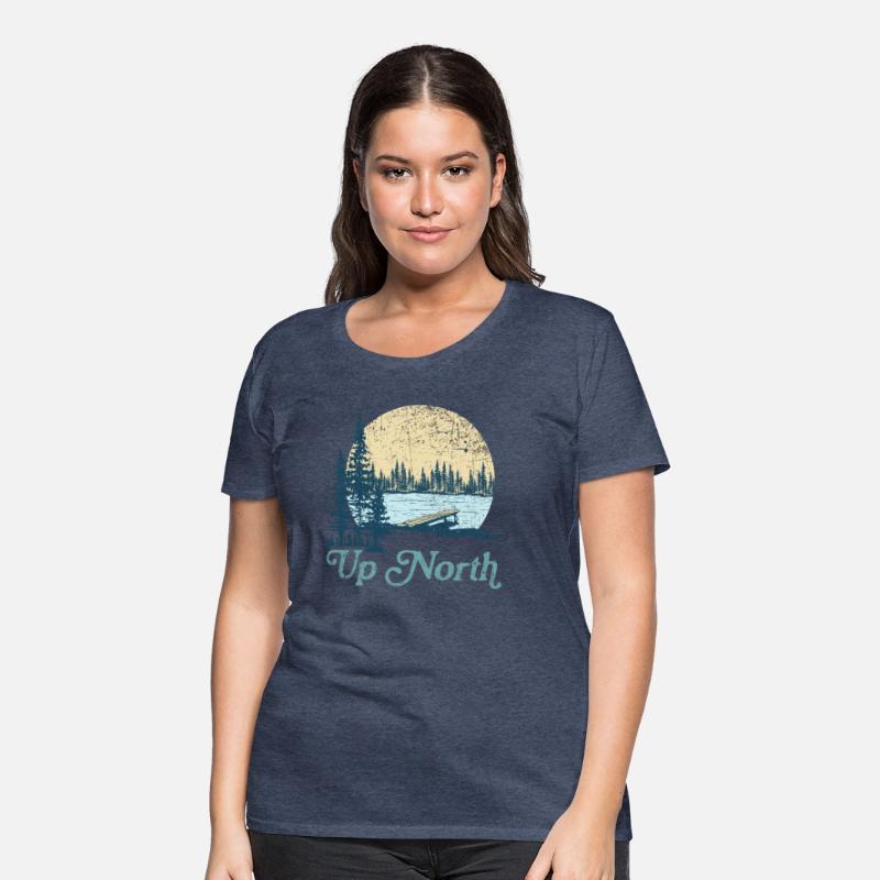 Up North Vintage Lake Sunset Pine Tree Retro Rusti