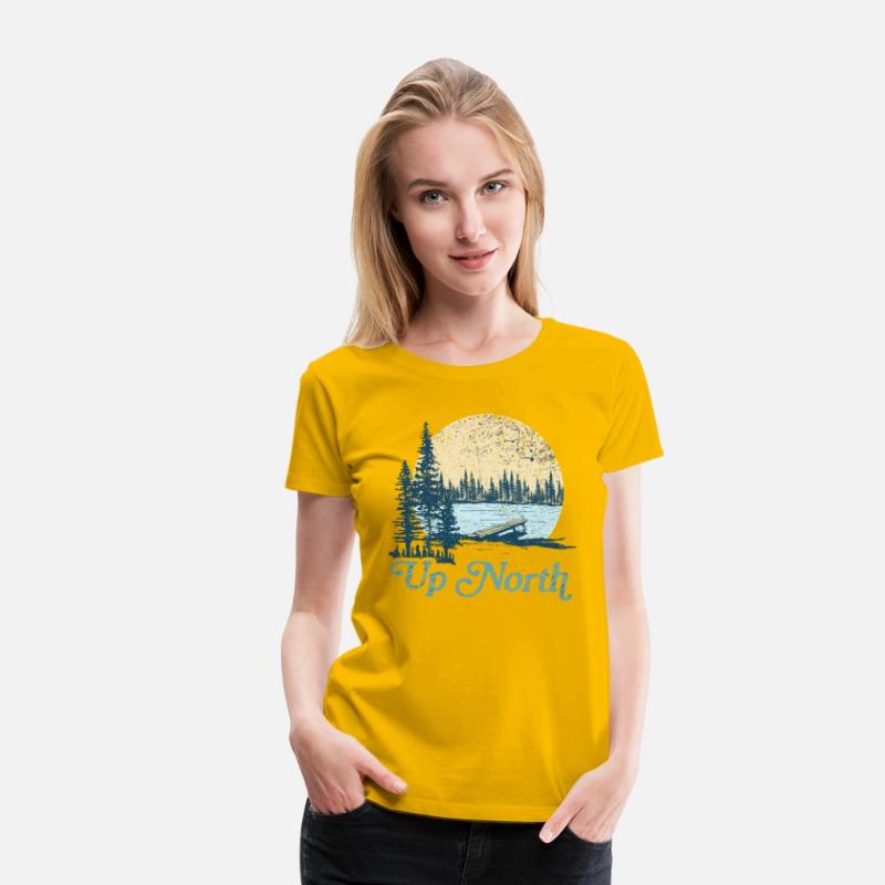 Up North Vintage Lake Sunset Pine Tree Retro Rusti