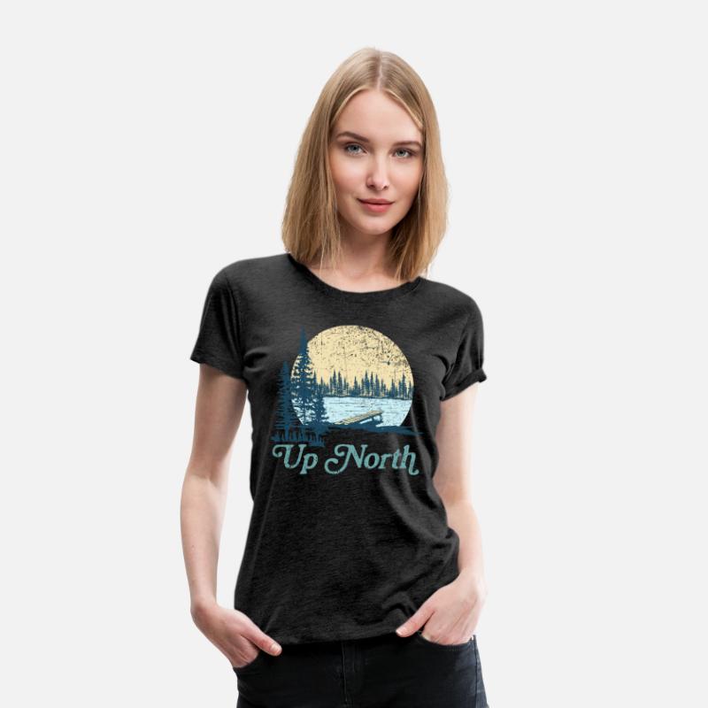 Up North Vintage Lake Sunset Pine Tree Retro Rusti