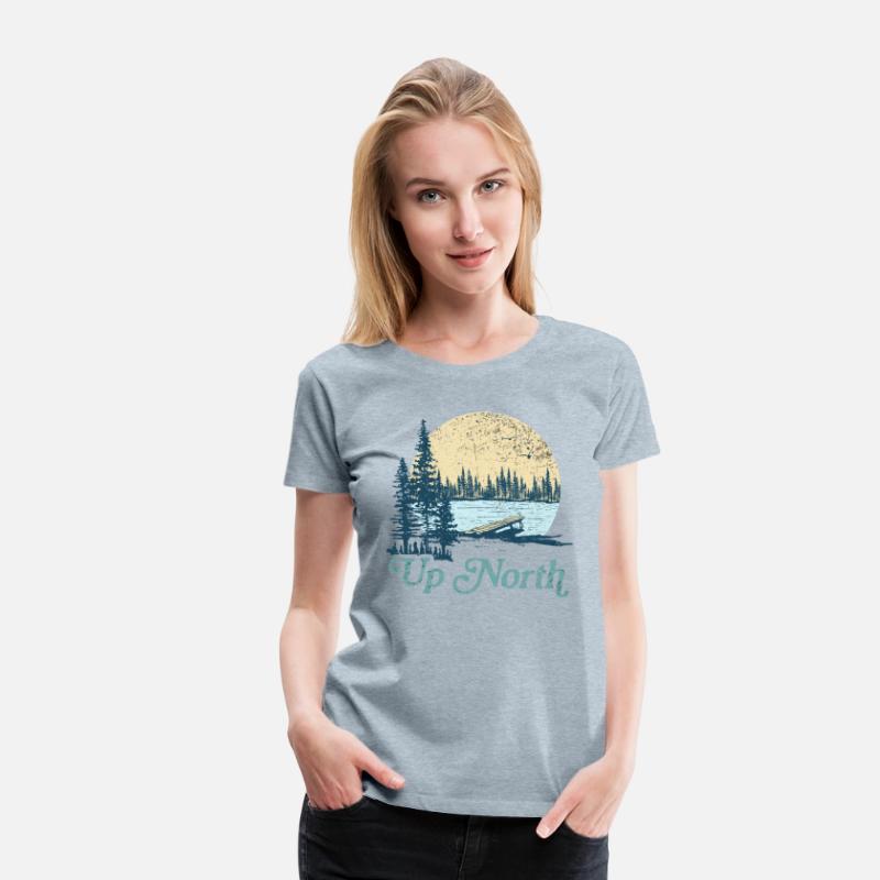 Up North Vintage Lake Sunset Pine Tree Retro Rusti