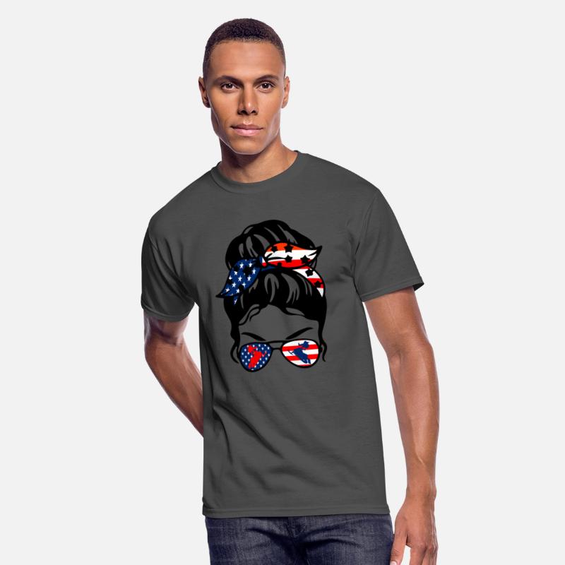 USA Snowmobile Girl American Flag Snowmobiler