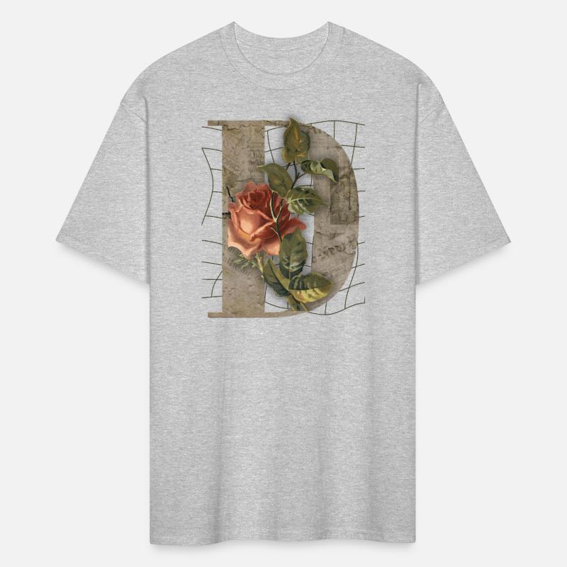 Vintage Monogram T-Shirt – Letter D with Floral