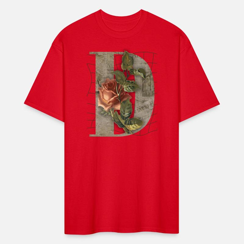 Vintage Monogram T-Shirt – Letter D with Floral