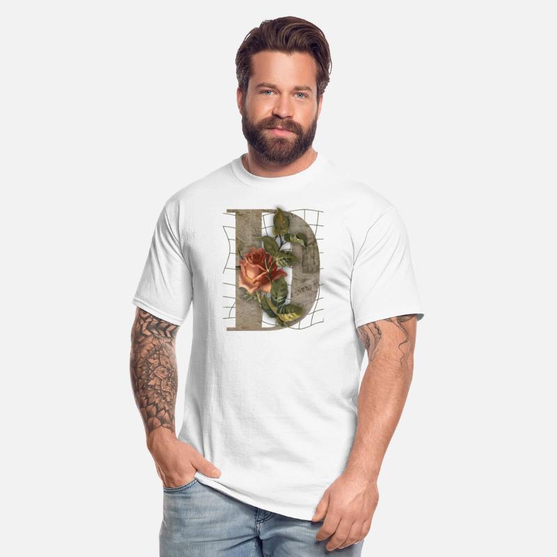 Vintage Monogram T-Shirt – Letter D with Floral