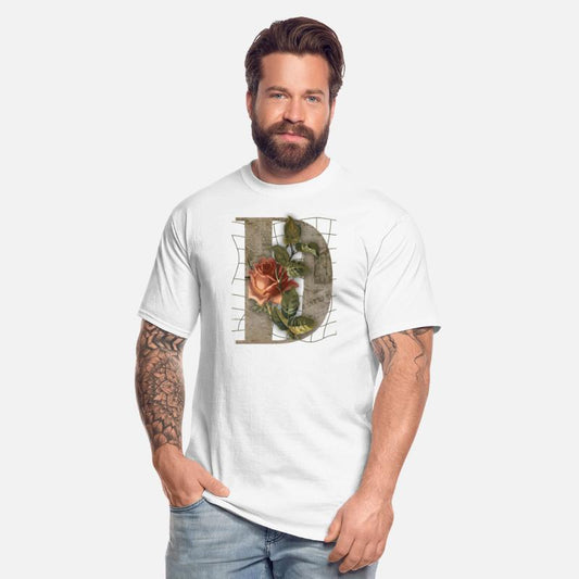 Vintage Monogram T-Shirt – Letter D with Floral