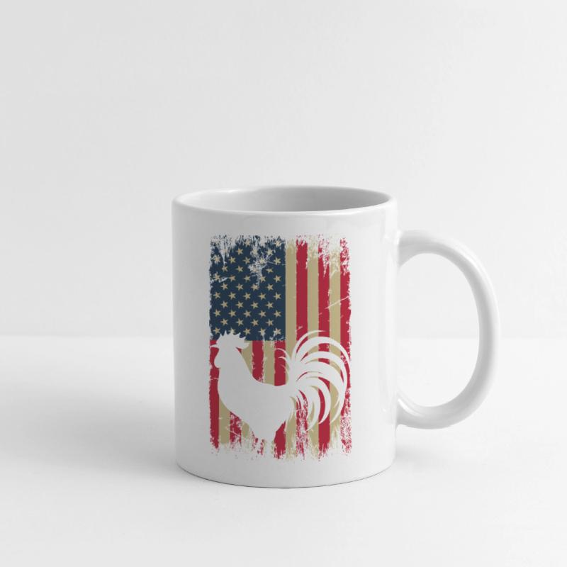 Vintage US Flag Cock Fight Gamefowl American