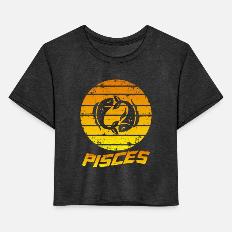 Zodiac Pisces design vintage Retro Sunset