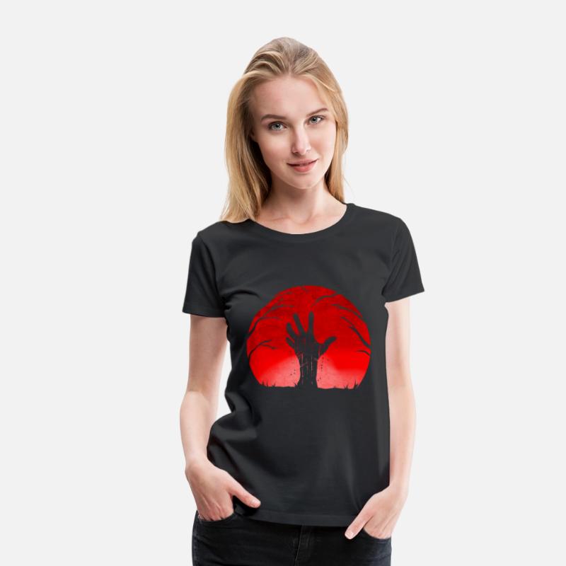 Zombie Hand Shadow Out Of Grave Red Moon Halloween