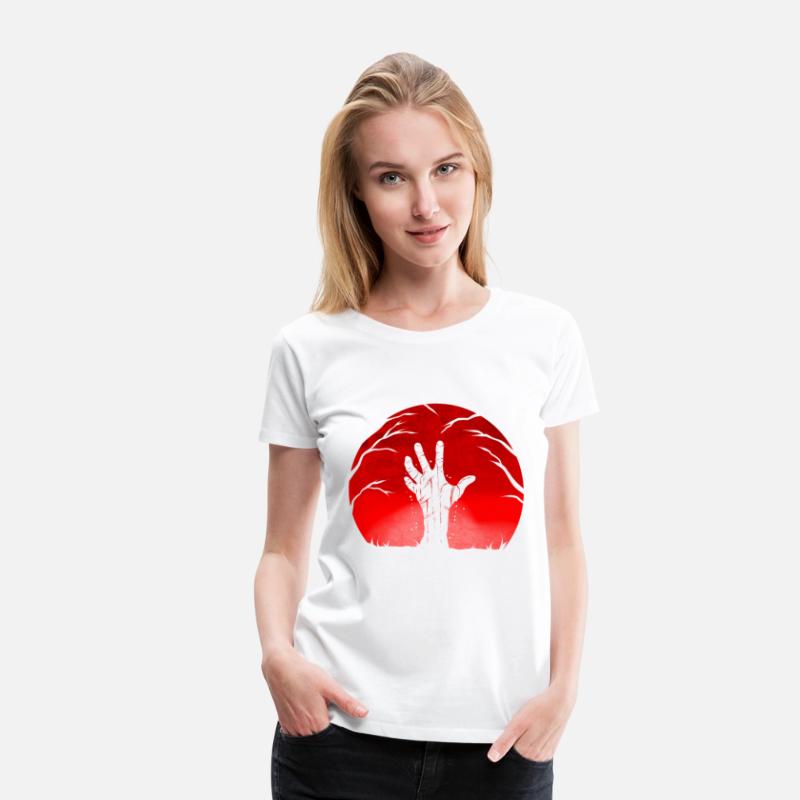 Zombie Hand Shadow Out Of Grave Red Moon Halloween