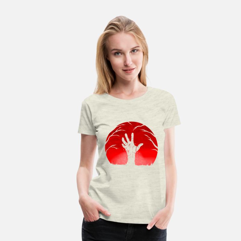 Zombie Hand Shadow Out Of Grave Red Moon Halloween